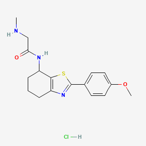 molecular formula C17H22ClN3O2S B6701588 N-[2-(4-methoxyphenyl)-4,5,6,7-tetrahydro-1,3-benzothiazol-7-yl]-2-(methylamino)acetamide;hydrochloride 