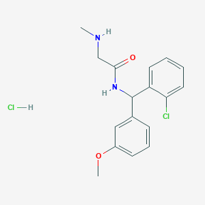 molecular formula C17H20Cl2N2O2 B6701612 N-[(2-chlorophenyl)-(3-methoxyphenyl)methyl]-2-(methylamino)acetamide;hydrochloride 
