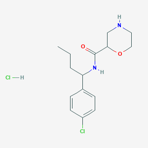 molecular formula C15H22Cl2N2O2 B6701613 N-[1-(4-chlorophenyl)butyl]morpholine-2-carboxamide;hydrochloride 