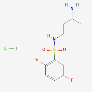 molecular formula C10H15BrClFN2O2S B6701620 N-(3-aminobutyl)-2-bromo-5-fluorobenzenesulfonamide;hydrochloride 