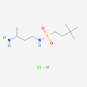 molecular formula C10H25ClN2O2S B6701622 N-(3-aminobutyl)-3,3-dimethylbutane-1-sulfonamide;hydrochloride 