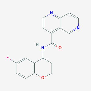 molecular formula C18H14FN3O2 B6701766 N-(6-fluoro-3,4-dihydro-2H-chromen-4-yl)-1,6-naphthyridine-4-carboxamide 