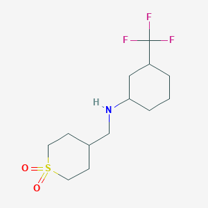 molecular formula C13H22F3NO2S B6701810 N-[(1,1-dioxothian-4-yl)methyl]-3-(trifluoromethyl)cyclohexan-1-amine 
