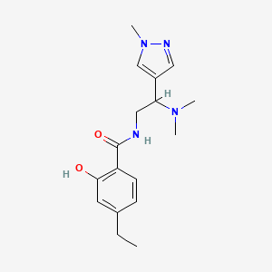 molecular formula C17H24N4O2 B6701967 N-[2-(dimethylamino)-2-(1-methylpyrazol-4-yl)ethyl]-4-ethyl-2-hydroxybenzamide 