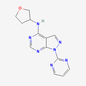molecular formula C13H13N7O B6701989 N-(oxolan-3-yl)-1-pyrimidin-2-ylpyrazolo[3,4-d]pyrimidin-4-amine 