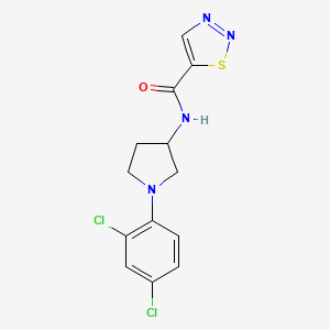 molecular formula C13H12Cl2N4OS B6702096 N-[1-(2,4-dichlorophenyl)pyrrolidin-3-yl]thiadiazole-5-carboxamide 