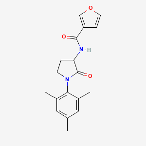 molecular formula C18H20N2O3 B6702110 N-[2-oxo-1-(2,4,6-trimethylphenyl)pyrrolidin-3-yl]furan-3-carboxamide 
