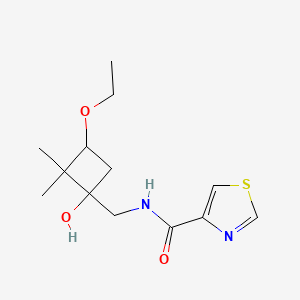 molecular formula C13H20N2O3S B6702117 N-[(3-ethoxy-1-hydroxy-2,2-dimethylcyclobutyl)methyl]-1,3-thiazole-4-carboxamide 