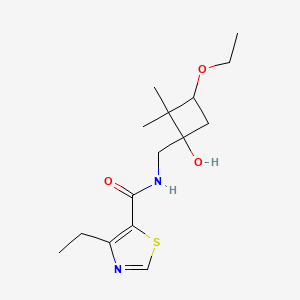 molecular formula C15H24N2O3S B6702138 N-[(3-ethoxy-1-hydroxy-2,2-dimethylcyclobutyl)methyl]-4-ethyl-1,3-thiazole-5-carboxamide 