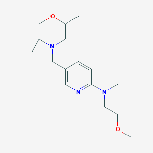 molecular formula C17H29N3O2 B6702257 N-(2-methoxyethyl)-N-methyl-5-[(2,5,5-trimethylmorpholin-4-yl)methyl]pyridin-2-amine 
