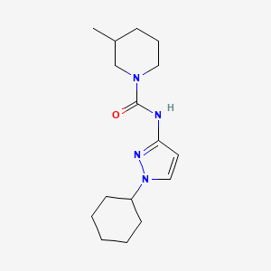 molecular formula C16H26N4O B6702505 N-(1-cyclohexylpyrazol-3-yl)-3-methylpiperidine-1-carboxamide 