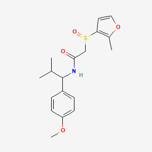 molecular formula C18H23NO4S B6702559 N-[1-(4-methoxyphenyl)-2-methylpropyl]-2-(2-methylfuran-3-yl)sulfinylacetamide 