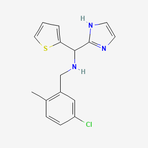 molecular formula C16H16ClN3S B6702803 N-[(5-chloro-2-methylphenyl)methyl]-1-(1H-imidazol-2-yl)-1-thiophen-2-ylmethanamine 