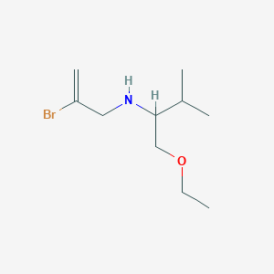 molecular formula C10H20BrNO B6702844 N-(2-bromoprop-2-enyl)-1-ethoxy-3-methylbutan-2-amine 