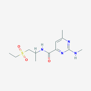 molecular formula C12H20N4O3S B6702895 N-(1-ethylsulfonylpropan-2-yl)-6-methyl-2-(methylamino)pyrimidine-4-carboxamide 