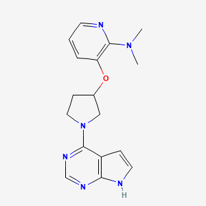 molecular formula C17H20N6O B6702948 N,N-dimethyl-3-[1-(7H-pyrrolo[2,3-d]pyrimidin-4-yl)pyrrolidin-3-yl]oxypyridin-2-amine 