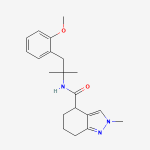 molecular formula C20H27N3O2 B6702974 N-[1-(2-methoxyphenyl)-2-methylpropan-2-yl]-2-methyl-4,5,6,7-tetrahydroindazole-4-carboxamide 