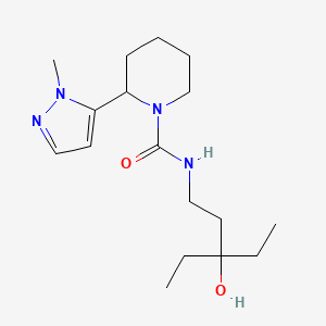 molecular formula C17H30N4O2 B6702990 N-(3-ethyl-3-hydroxypentyl)-2-(2-methylpyrazol-3-yl)piperidine-1-carboxamide 