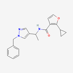 molecular formula C20H21N3O2 B6703015 N-[1-(1-benzylpyrazol-4-yl)ethyl]-2-cyclopropylfuran-3-carboxamide 