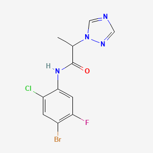 molecular formula C11H9BrClFN4O B6703089 N-(4-bromo-2-chloro-5-fluorophenyl)-2-(1,2,4-triazol-1-yl)propanamide 