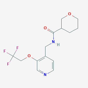 molecular formula C14H17F3N2O3 B6703233 N-[[3-(2,2,2-trifluoroethoxy)pyridin-4-yl]methyl]oxane-3-carboxamide 