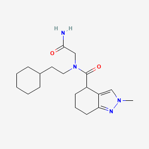 molecular formula C19H30N4O2 B6703234 N-(2-amino-2-oxoethyl)-N-(2-cyclohexylethyl)-2-methyl-4,5,6,7-tetrahydroindazole-4-carboxamide 