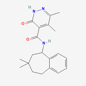 molecular formula C20H25N3O2 B6703341 N-(7,7-dimethyl-5,6,8,9-tetrahydrobenzo[7]annulen-5-yl)-3,4-dimethyl-6-oxo-1H-pyridazine-5-carboxamide 