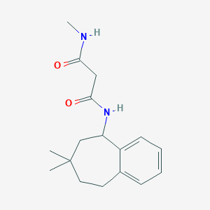 molecular formula C17H24N2O2 B6703398 N'-(7,7-dimethyl-5,6,8,9-tetrahydrobenzo[7]annulen-5-yl)-N-methylpropanediamide 
