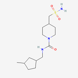 molecular formula C14H27N3O3S B6703504 N-[(3-methylcyclopentyl)methyl]-4-(sulfamoylmethyl)piperidine-1-carboxamide 