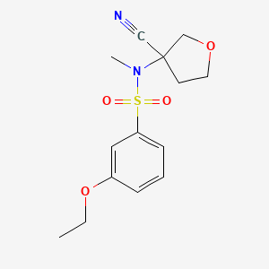 molecular formula C14H18N2O4S B6703555 N-(3-cyanooxolan-3-yl)-3-ethoxy-N-methylbenzenesulfonamide 