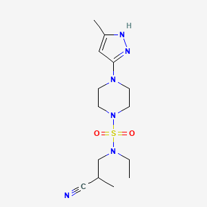 molecular formula C14H24N6O2S B6703590 N-(2-cyanopropyl)-N-ethyl-4-(5-methyl-1H-pyrazol-3-yl)piperazine-1-sulfonamide 