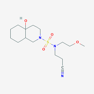 molecular formula C15H27N3O4S B6703596 N-(2-cyanoethyl)-4a-hydroxy-N-(2-methoxyethyl)-1,3,4,5,6,7,8,8a-octahydroisoquinoline-2-sulfonamide 