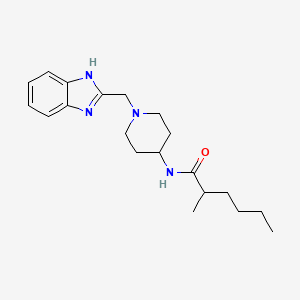 molecular formula C20H30N4O B6703633 N-[1-(1H-benzimidazol-2-ylmethyl)piperidin-4-yl]-2-methylhexanamide 