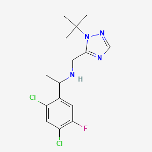 molecular formula C15H19Cl2FN4 B6703638 N-[(2-tert-butyl-1,2,4-triazol-3-yl)methyl]-1-(2,4-dichloro-5-fluorophenyl)ethanamine 
