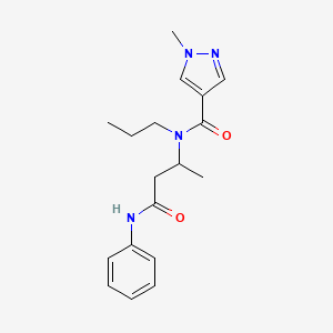 molecular formula C18H24N4O2 B6703688 N-(4-anilino-4-oxobutan-2-yl)-1-methyl-N-propylpyrazole-4-carboxamide 
