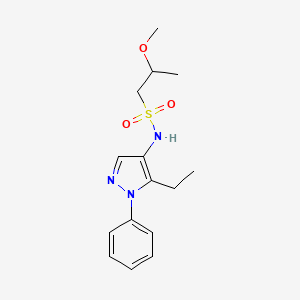 molecular formula C15H21N3O3S B6703709 N-(5-ethyl-1-phenylpyrazol-4-yl)-2-methoxypropane-1-sulfonamide 