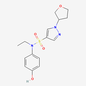 molecular formula C15H19N3O4S B6703717 N-ethyl-N-(4-hydroxyphenyl)-1-(oxolan-3-yl)pyrazole-4-sulfonamide 