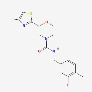 molecular formula C17H20FN3O2S B6703732 N-[(3-fluoro-4-methylphenyl)methyl]-2-(4-methyl-1,3-thiazol-2-yl)morpholine-4-carboxamide 