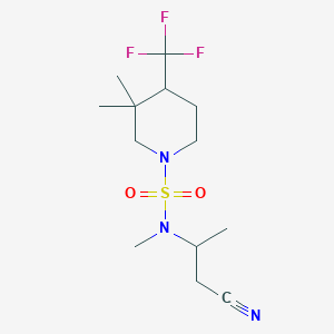 molecular formula C13H22F3N3O2S B6703740 N-(1-cyanopropan-2-yl)-N,3,3-trimethyl-4-(trifluoromethyl)piperidine-1-sulfonamide 