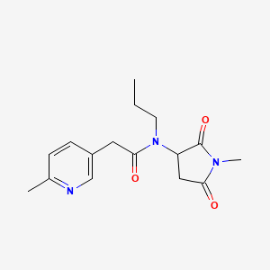 molecular formula C16H21N3O3 B6703788 N-(1-methyl-2,5-dioxopyrrolidin-3-yl)-2-(6-methylpyridin-3-yl)-N-propylacetamide 