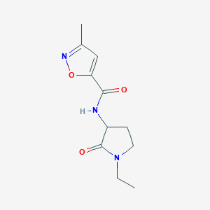 molecular formula C11H15N3O3 B6703841 N-(1-ethyl-2-oxopyrrolidin-3-yl)-3-methyl-1,2-oxazole-5-carboxamide 