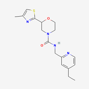 molecular formula C17H22N4O2S B6703873 N-[(4-ethylpyridin-2-yl)methyl]-2-(4-methyl-1,3-thiazol-2-yl)morpholine-4-carboxamide 