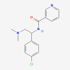 molecular formula C16H18ClN3O B6703876 N-[1-(4-chlorophenyl)-2-(dimethylamino)ethyl]pyridine-3-carboxamide 