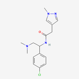 molecular formula C16H21ClN4O B6703883 N-[1-(4-chlorophenyl)-2-(dimethylamino)ethyl]-2-(1-methylpyrazol-4-yl)acetamide 