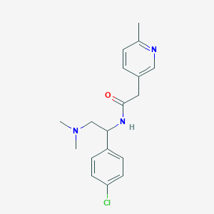 molecular formula C18H22ClN3O B6703886 N-[1-(4-chlorophenyl)-2-(dimethylamino)ethyl]-2-(6-methylpyridin-3-yl)acetamide 
