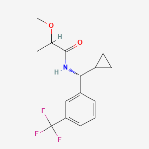 molecular formula C15H18F3NO2 B6703890 N-[(R)-cyclopropyl-[3-(trifluoromethyl)phenyl]methyl]-2-methoxypropanamide 