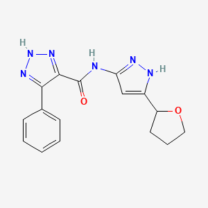 molecular formula C16H16N6O2 B6703913 N-[5-(oxolan-2-yl)-1H-pyrazol-3-yl]-5-phenyl-2H-triazole-4-carboxamide 