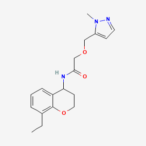 molecular formula C18H23N3O3 B6704015 N-(8-ethyl-3,4-dihydro-2H-chromen-4-yl)-2-[(2-methylpyrazol-3-yl)methoxy]acetamide 