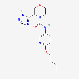 molecular formula C16H22N6O3 B6704232 N-(6-butoxypyridin-3-yl)-3-(1H-1,2,4-triazol-5-yl)morpholine-4-carboxamide 