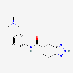 molecular formula C17H23N5O B6704234 N-[3-[(dimethylamino)methyl]-5-methylphenyl]-4,5,6,7-tetrahydro-2H-benzotriazole-5-carboxamide 